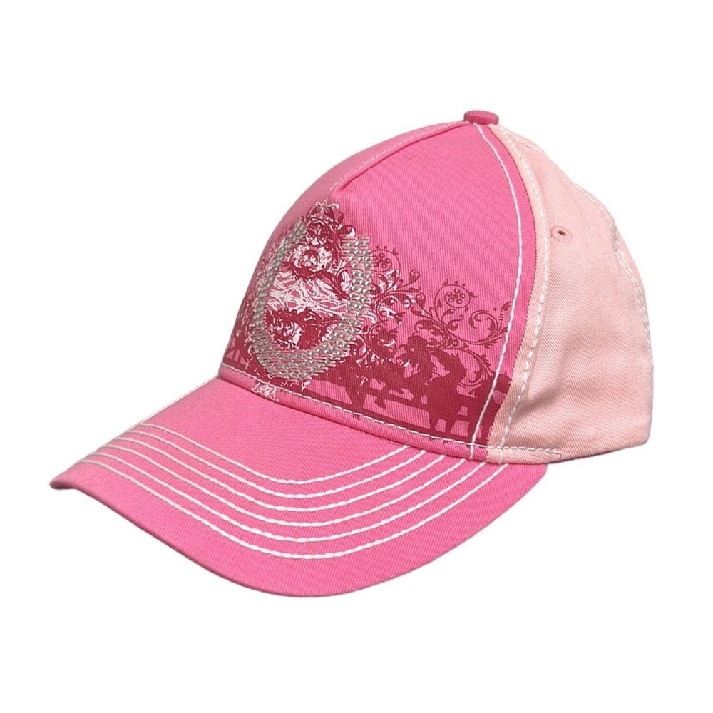 Western Embellished Horseshoe Horse Trucker‎ Hat Pink Adjustable Barbiecore